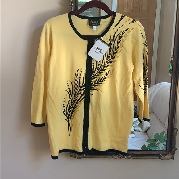 Brand new with tags  Bob Mackie zip up sweater. - Picture 1 of 6